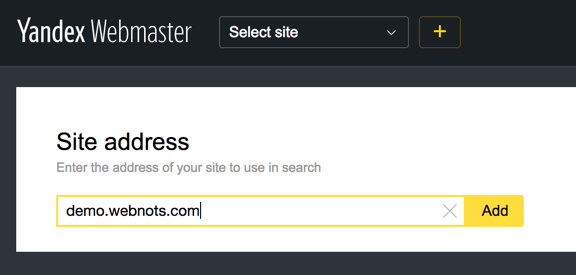 How to submit website to Yandex Webmaster Tool