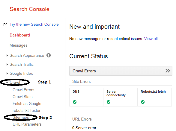 Step 3. Submit a Sitemap