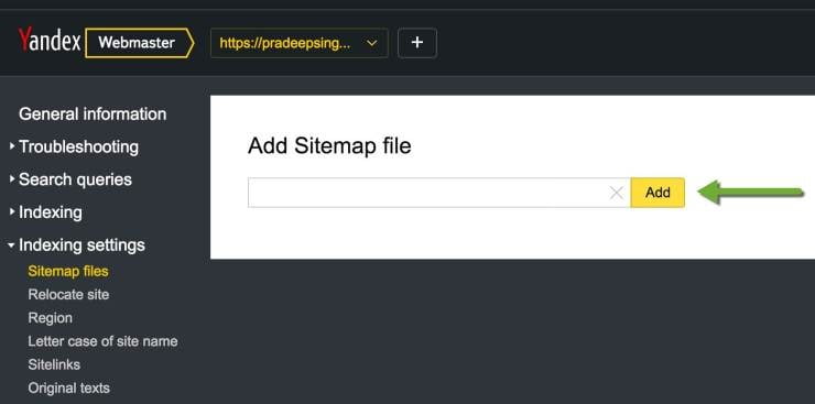 How to submit website to Yandex Webmaster Tool