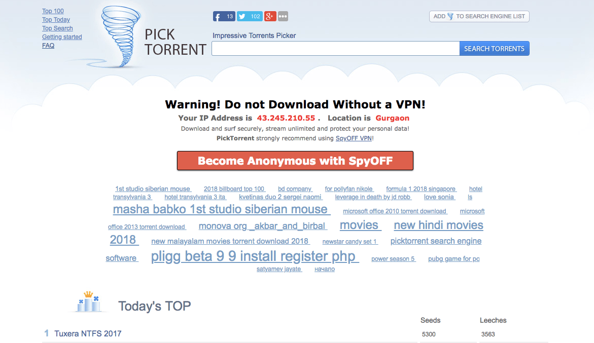 *New Updated Picktorrent Proxy and Mirror Websites list