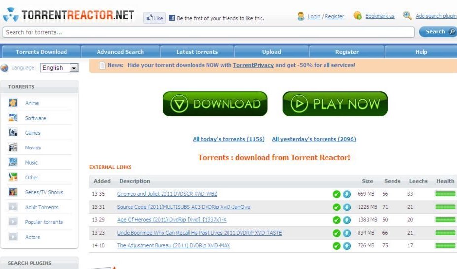 Torrentreactor proxy and mirror list: websites to access Torrentreactor contents
