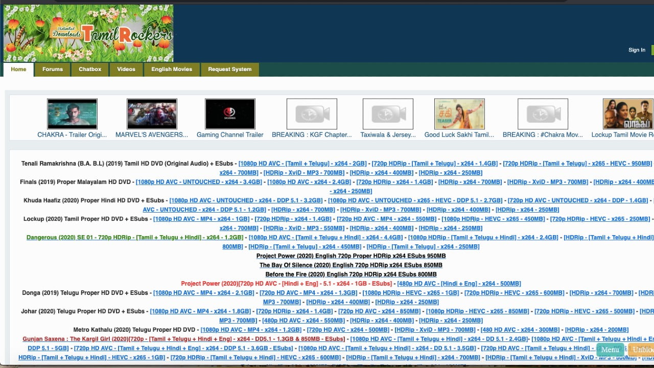 Top tamilrockers Proxy Sites