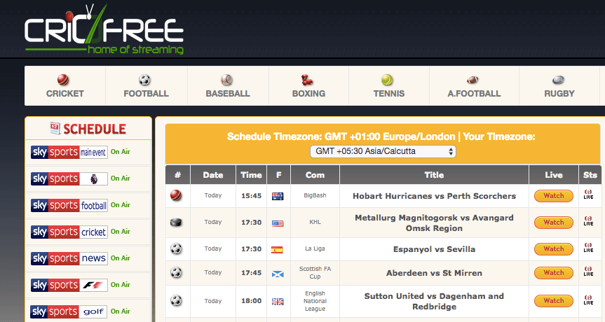Cricfree is a dedicated streaming site to cricket sports