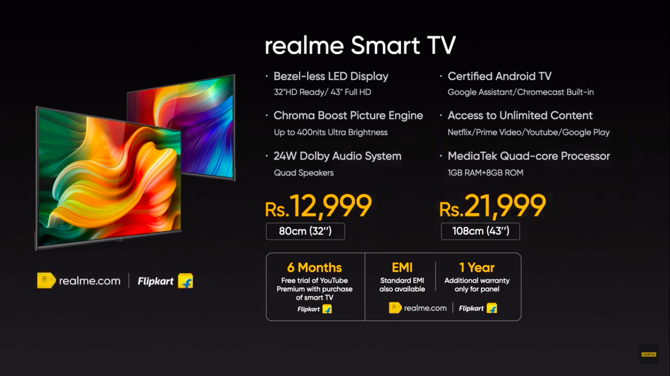 Realme smart TV and Soundbar launched in India