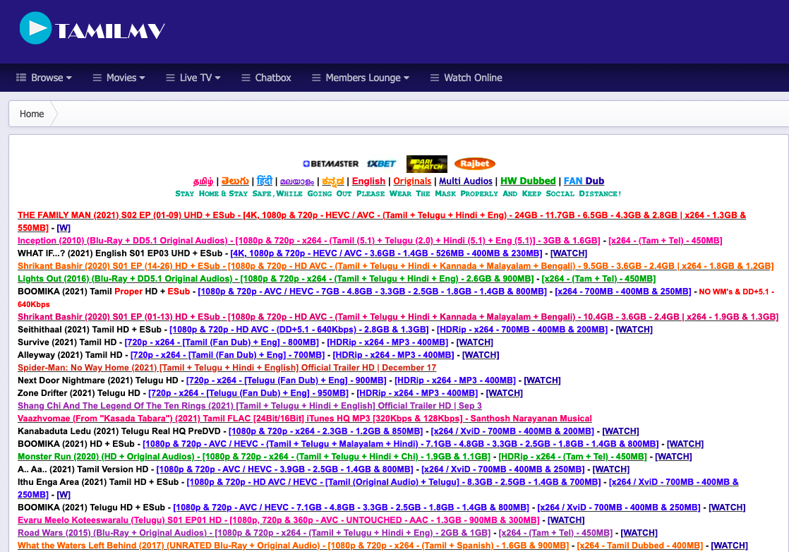 unblocked TamilMV sites