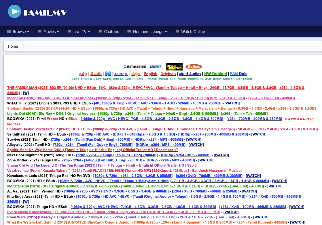 unblocked TamilMV sites