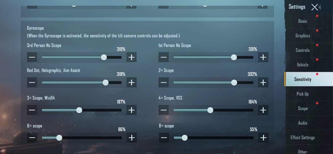 Best BGMI aka Pubg Mobile Sensitivity Settings