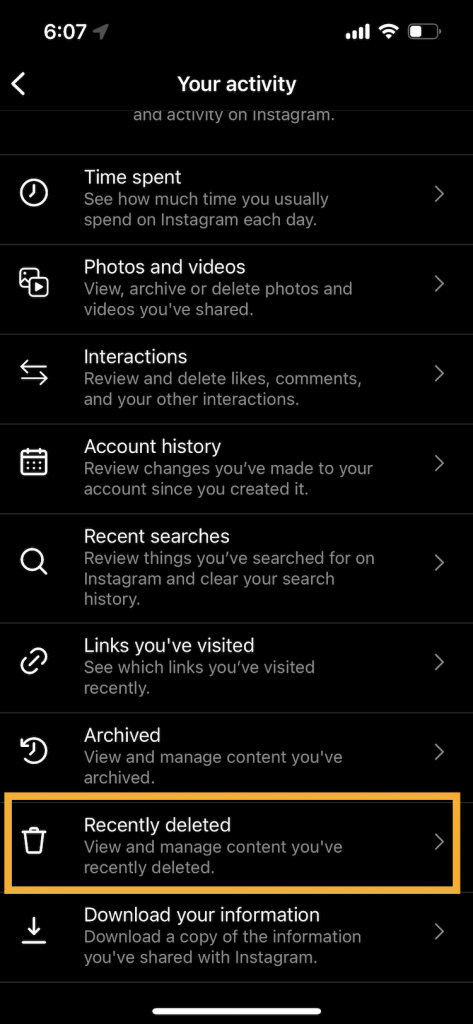 How to quickly restore deleted Instagram content