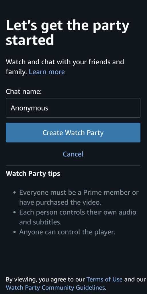 How to Create an Amazon Watch Party?
